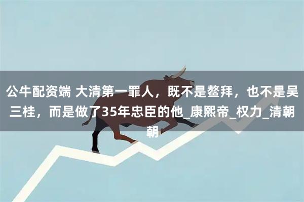公牛配资端 大清第一罪人，既不是鳌拜，也不是吴三桂，而是做了35年忠臣的他_康熙帝_权力_清朝