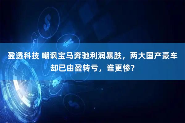 盈透科技 嘲讽宝马奔驰利润暴跌，两大国产豪车却已由盈转亏，谁更惨？